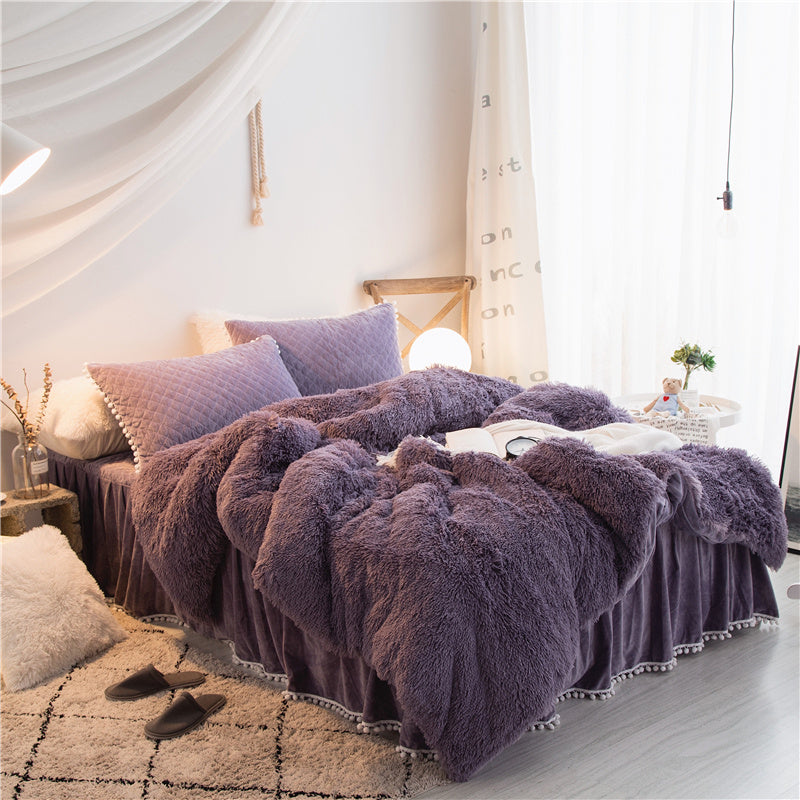 KTX-818771 Korean Mink Velvet Bedding Set - Multiple Sizes Available