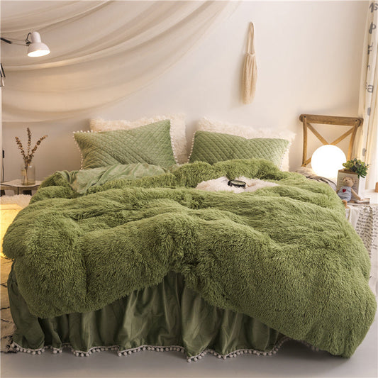 KTX-818771 Korean Mink Velvet Bedding Set - Multiple Sizes Available