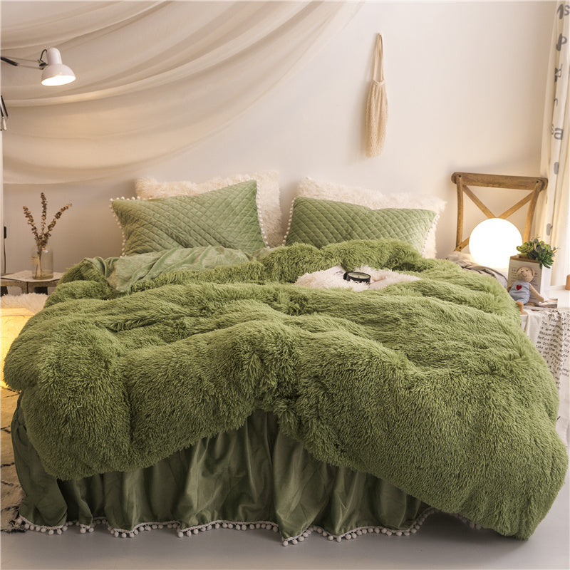 KTX-818771 Korean Mink Velvet Bedding Set - Multiple Sizes Available