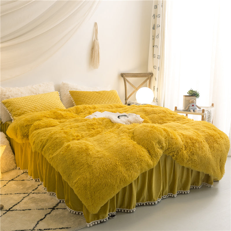 KTX-818771 Korean Mink Velvet Bedding Set - Multiple Sizes Available