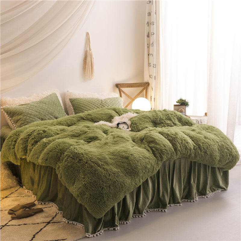 KTX-818771 Korean Mink Velvet Bedding Set - Multiple Sizes Available