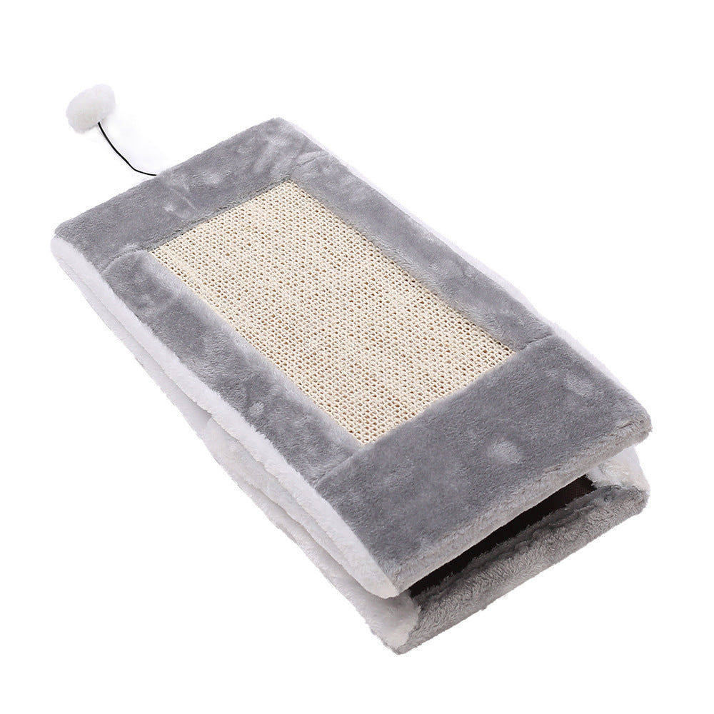 KTX-819283 Triangle Cat Claw Sisal Toy in Gray White and Light Brown Beige, Small and Large Sizes