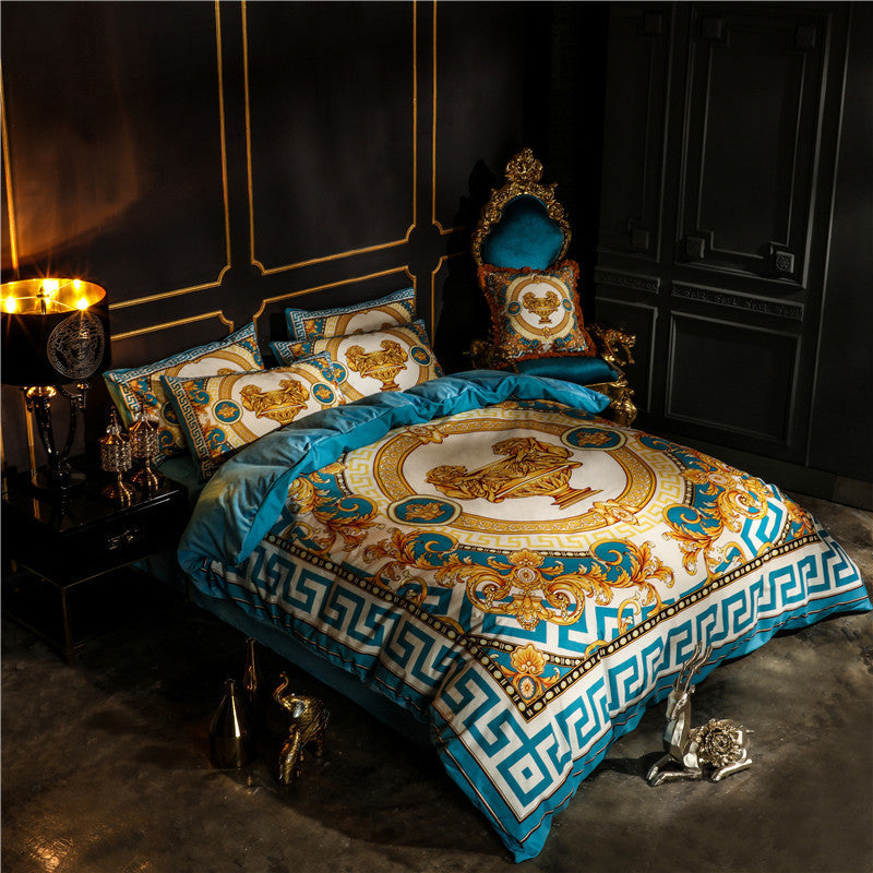 KTX-819987 Cotton Printed Four-Piece Suit for Comfort and Style