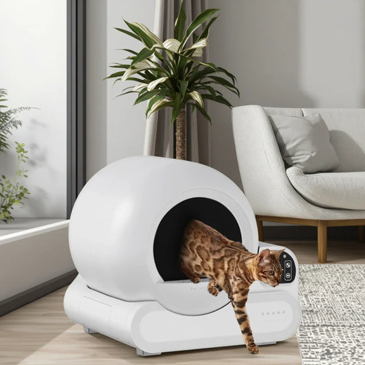KTX-820435 Extra Large Smart Cat Toilet with Automatic Cleaning and Odor Control - 70L Capacity, Low Noise, Infrared Sensor, Easy to Clean