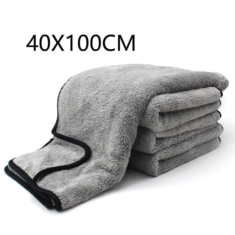 KTX-821715 Coral Velvet Car Wash Towel - Non-Shedding Pure Cotton, Multiple Sizes Available