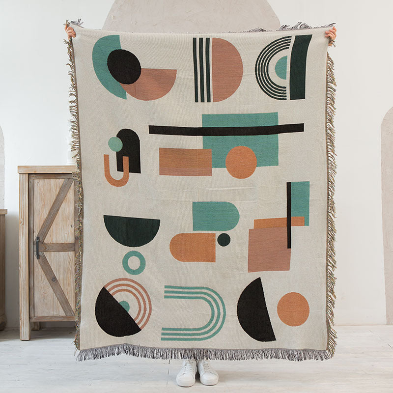 KTX-822291 American Style Cotton Acrylic Blend Camping Cover Blanket in Various Patterns and Sizes