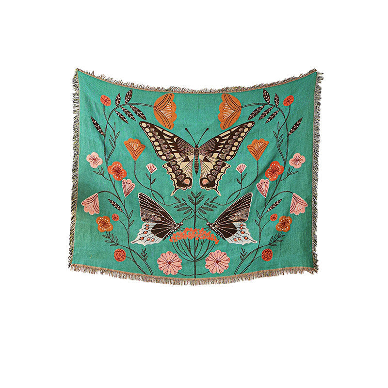 KTX-822291 American Style Cotton Acrylic Blend Camping Cover Blanket in Various Patterns and Sizes