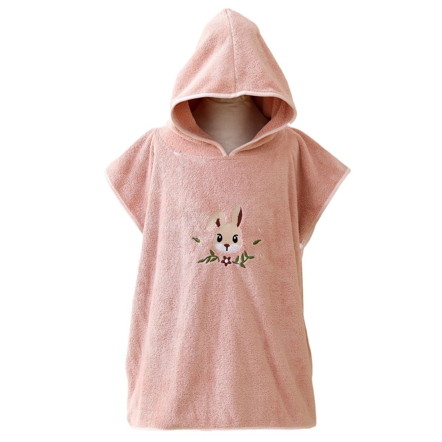 KTX-822867 Children's Coral Fleece Hooded Bath Cloaks - Bear, Rabbit, Duck, and Koala Designs