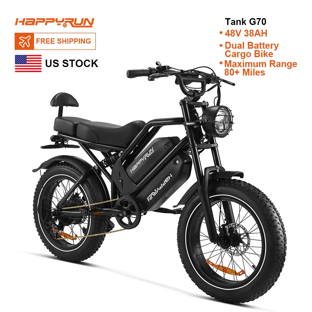 KTX-824531 Dual Battery Fast Electric Cargo Bike, 2000W, Max Speed 60km/h, 48V System