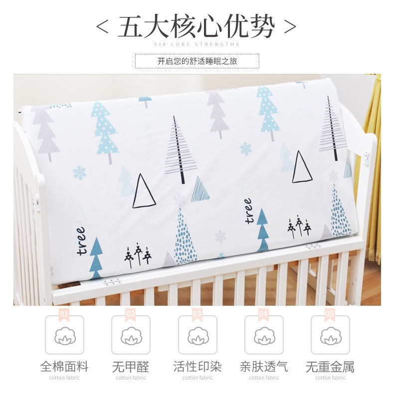 KTX-824915 Cotton Baby Bed Sheet Set with Cartoon Designs - 3-Piece Bedding for Infants