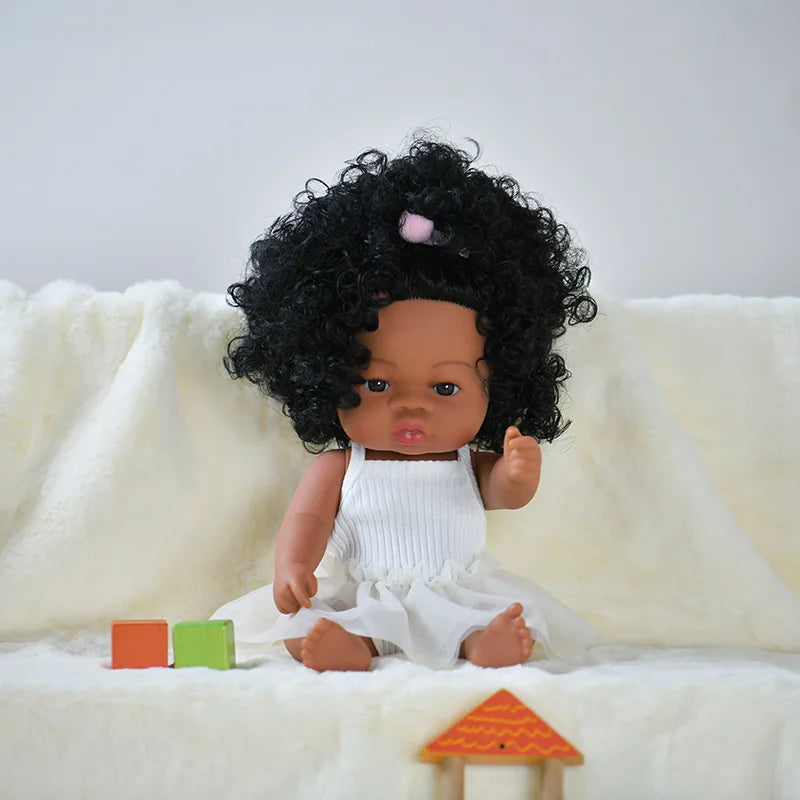 KTX-825427 33cm African Baby Doll Clothes Set for Kids - Soft Vinyl Fashion Doll Apparel for Creative Play