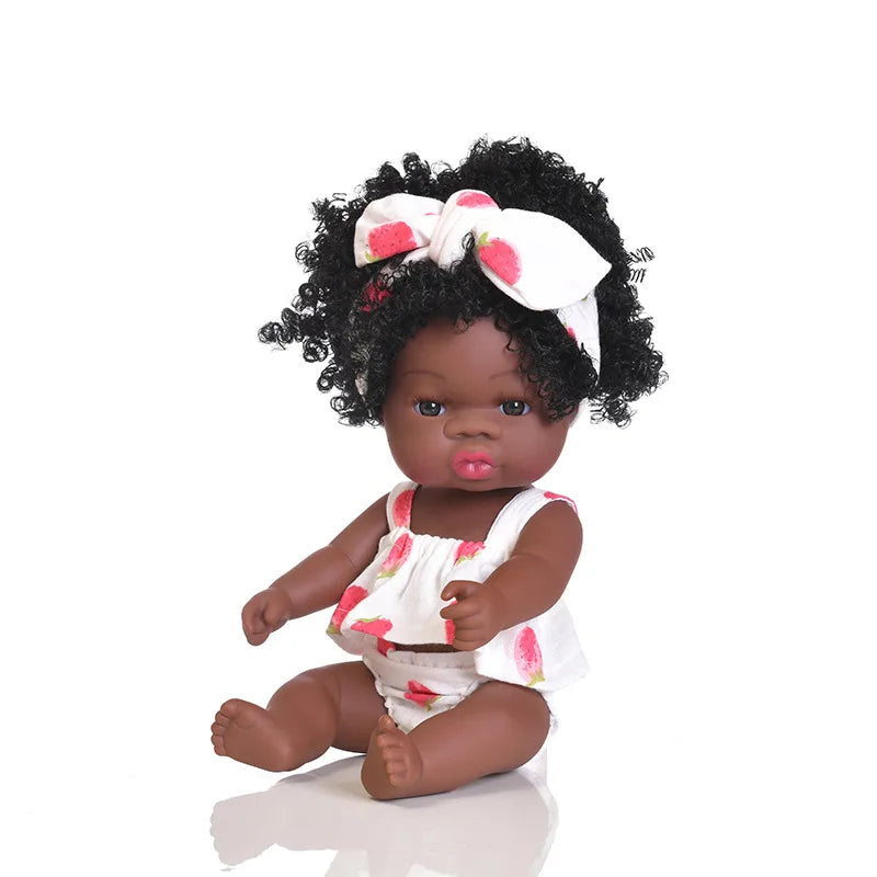 KTX-825427 33cm African Baby Doll Clothes Set for Kids - Soft Vinyl Fashion Doll Apparel for Creative Play