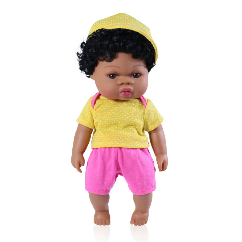 KTX-825427 33cm African Baby Doll Clothes Set for Kids - Soft Vinyl Fashion Doll Apparel for Creative Play