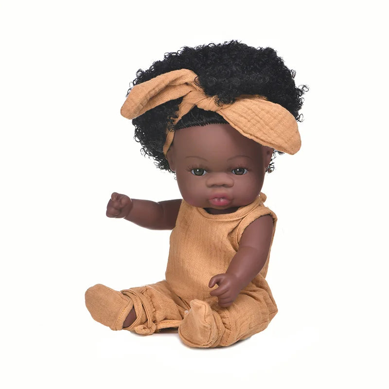 KTX-825427 33cm African Baby Doll Clothes Set for Kids - Soft Vinyl Fashion Doll Apparel for Creative Play