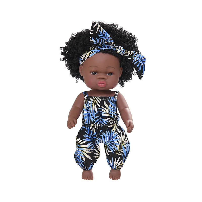 KTX-825427 33cm African Baby Doll Clothes Set for Kids - Soft Vinyl Fashion Doll Apparel for Creative Play