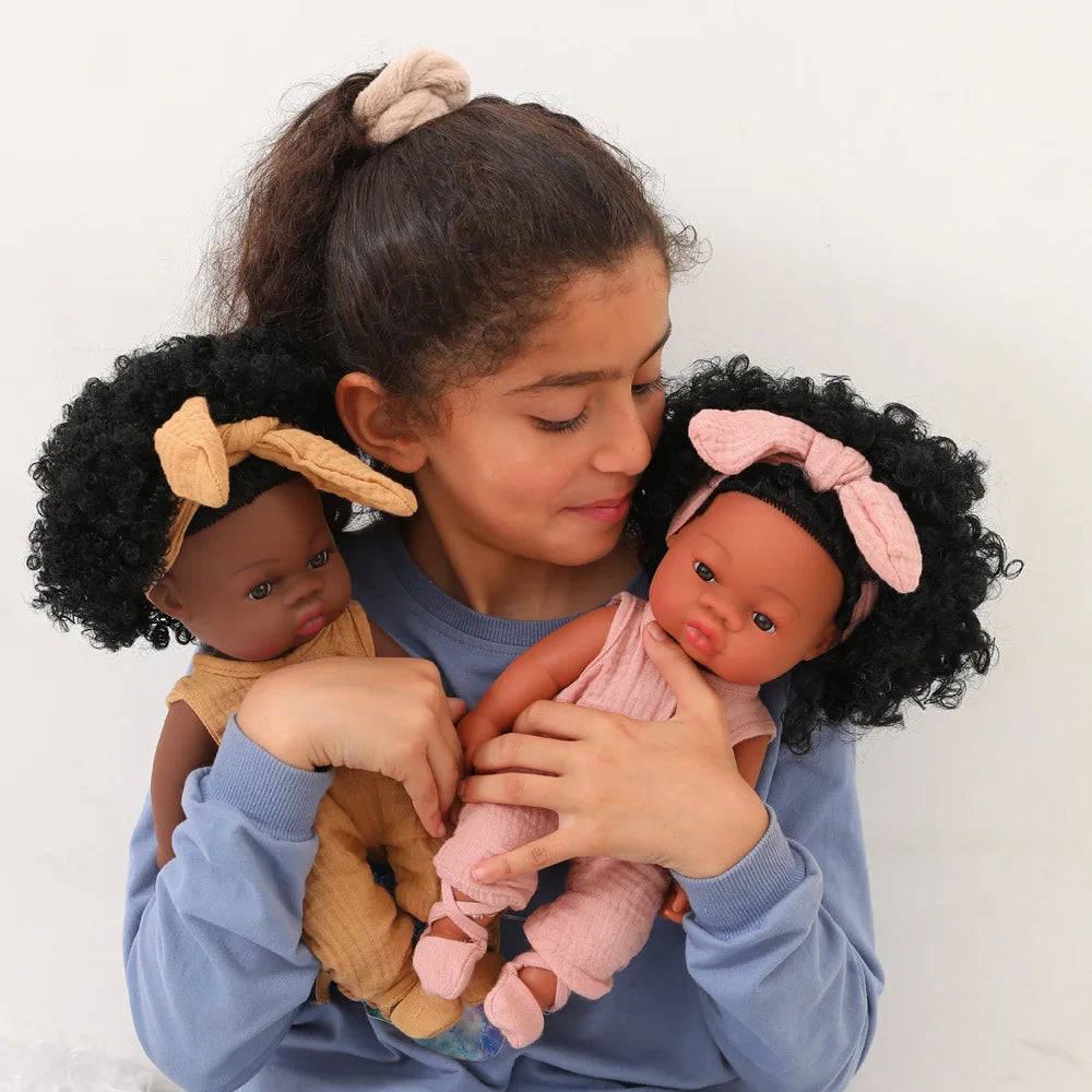 KTX-825427 33cm African Baby Doll Clothes Set for Kids - Soft Vinyl Fashion Doll Apparel for Creative Play