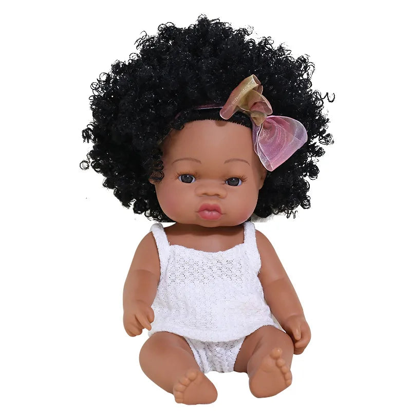 KTX-825427 33cm African Baby Doll Clothes Set for Kids - Soft Vinyl Fashion Doll Apparel for Creative Play