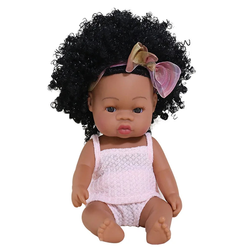 KTX-825427 33cm African Baby Doll Clothes Set for Kids - Soft Vinyl Fashion Doll Apparel for Creative Play