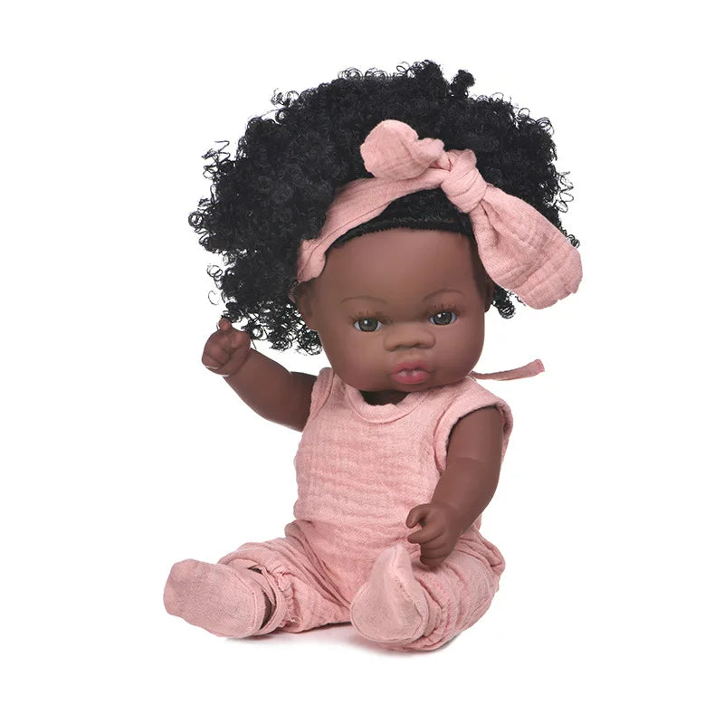 KTX-825427 33cm African Baby Doll Clothes Set for Kids - Soft Vinyl Fashion Doll Apparel for Creative Play