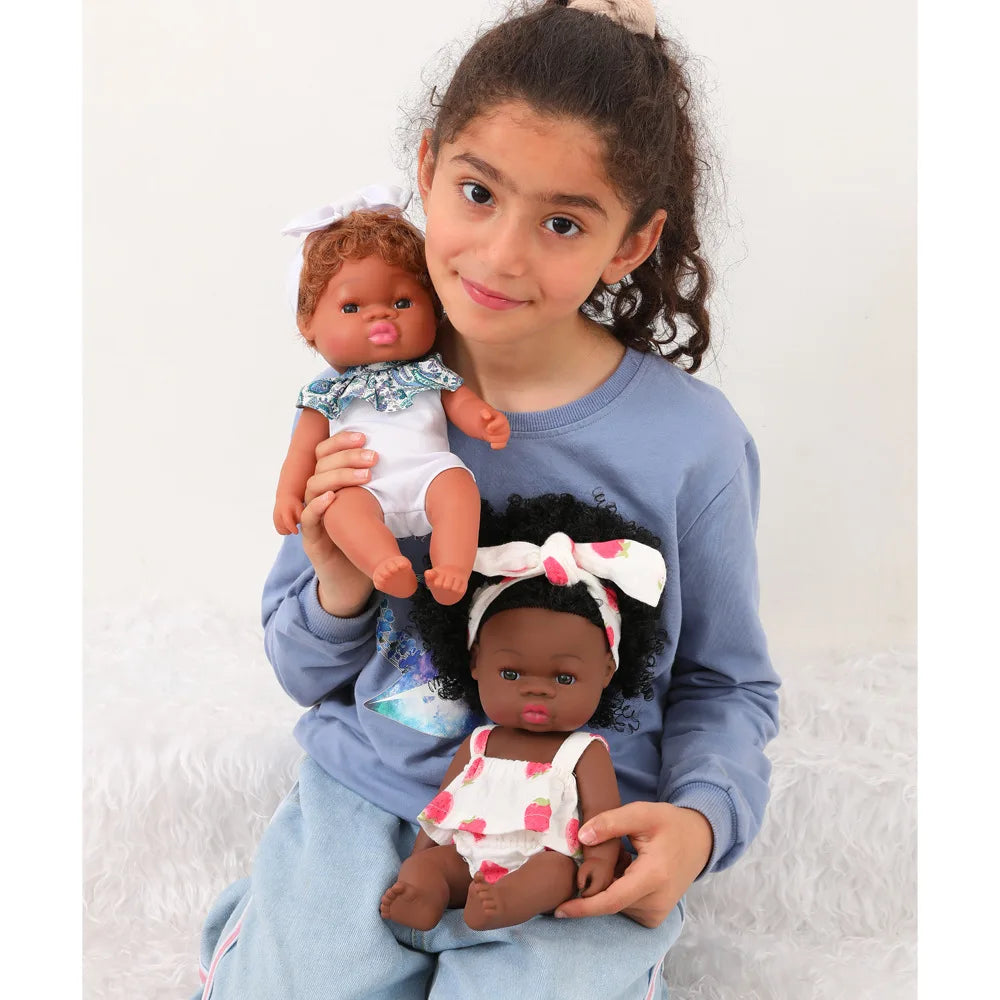 KTX-825427 33cm African Baby Doll Clothes Set for Kids - Soft Vinyl Fashion Doll Apparel for Creative Play