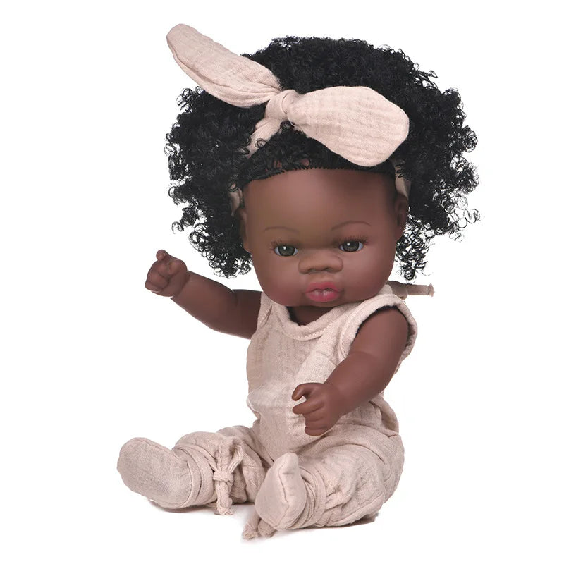 KTX-825427 33cm African Baby Doll Clothes Set for Kids - Soft Vinyl Fashion Doll Apparel for Creative Play