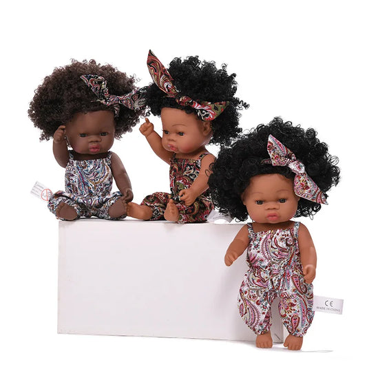 KTX-825427 33cm African Baby Doll Clothes Set for Kids - Soft Vinyl Fashion Doll Apparel for Creative Play