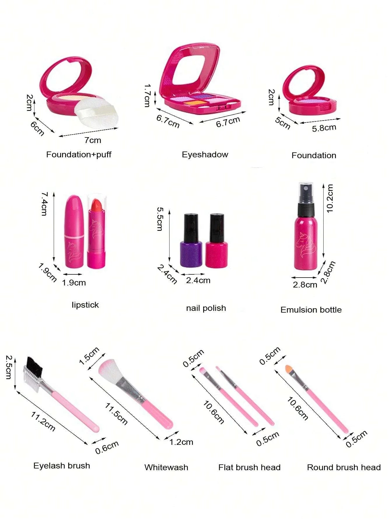 KTX-826579 Unicorn Makeup Toy Kit for Kids - Pretend Play Purse Set for Ages 2-7