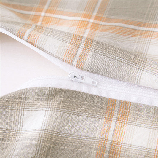 KTX-826707 Washed Cotton Pillowcase with Two Flounces - Soft Pure Cotton, Available in Single or Double Pack