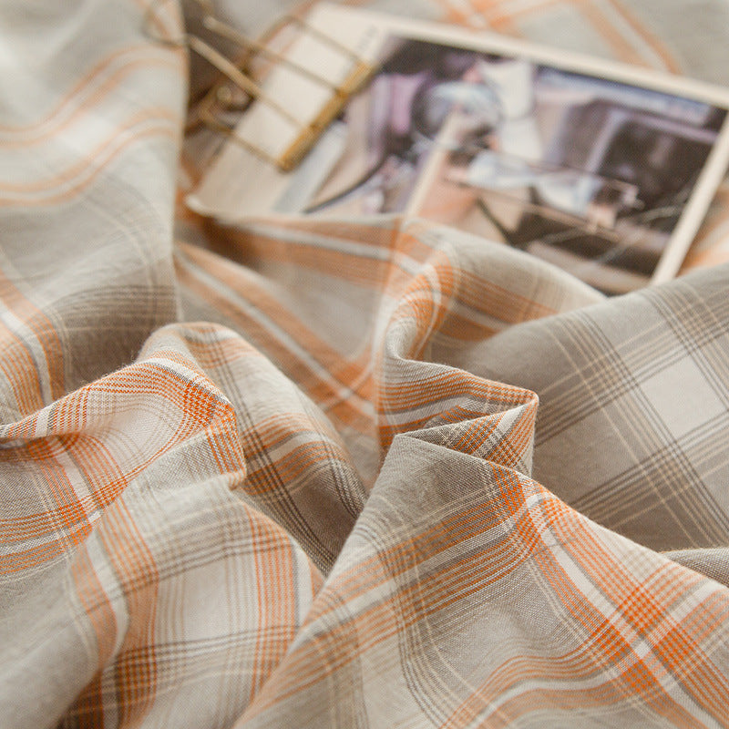 KTX-826707 Washed Cotton Pillowcase with Two Flounces - Soft Pure Cotton, Available in Single or Double Pack