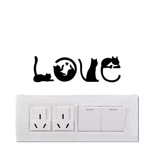 KTX-826835 Cat Love Creative Cartoon Auto Decal Sticker for Home Decoration