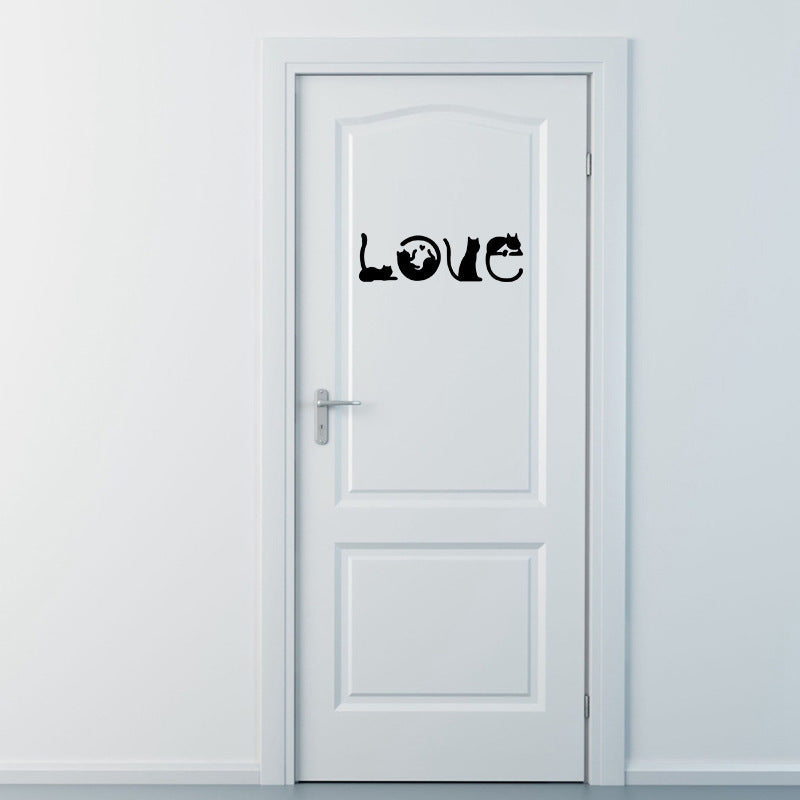 KTX-826835 Cat Love Creative Cartoon Auto Decal Sticker for Home Decoration