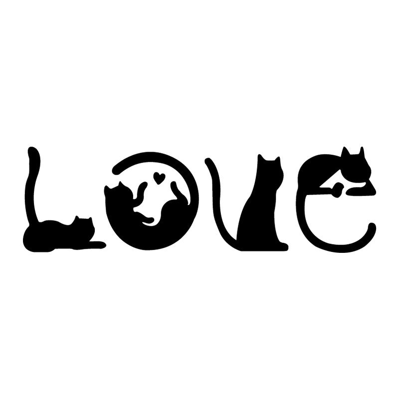 KTX-826835 Cat Love Creative Cartoon Auto Decal Sticker for Home Decoration