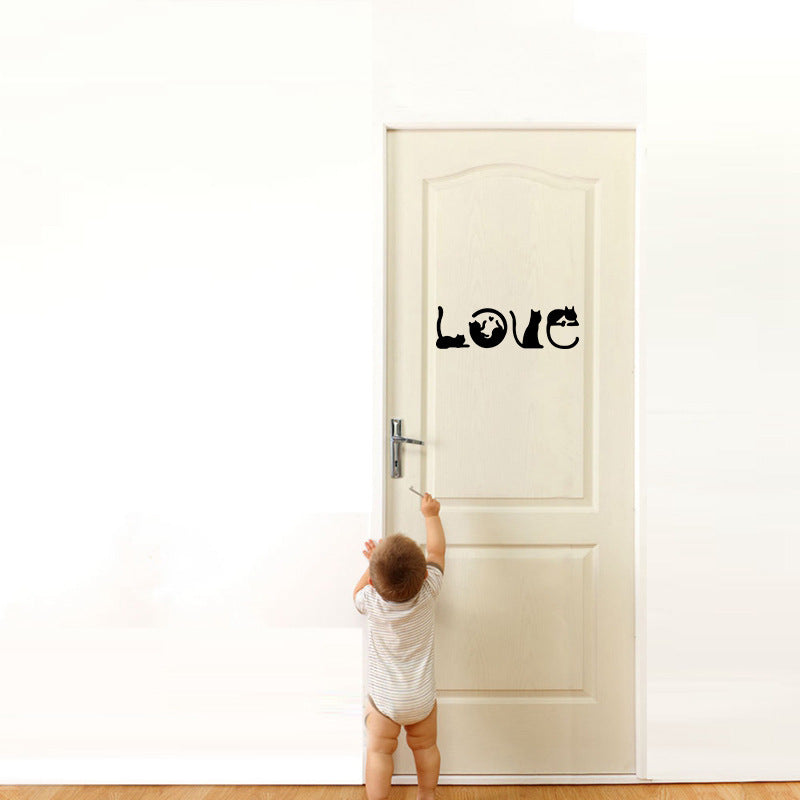 KTX-826835 Cat Love Creative Cartoon Auto Decal Sticker for Home Decoration