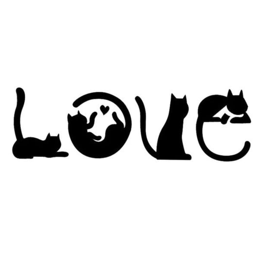 KTX-826835 Cat Love Creative Cartoon Auto Decal Sticker for Home Decoration