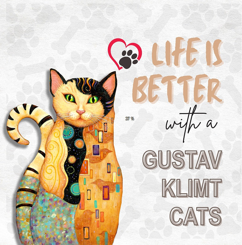 KTX-827859 Cat Art Mural Cotton Linen Pillowcase with Invisible Zipper, 45x45 cm