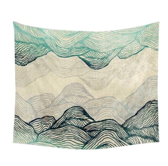 KTX-828755 Dreamland Mountains Polyester Tapestry – Vibrant Scenic Wall Hanging for Home Decor