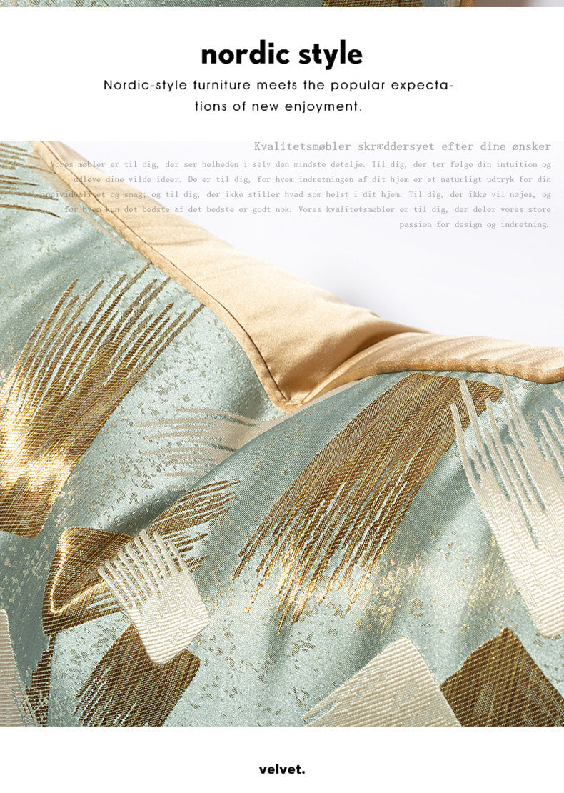 KTX-829011 Light Blue Green Luxury Sofa Pillow Cases - 30x50cm, 45x45cm, 50x50cm, PP Cotton