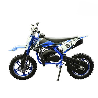 KTX-829779 49cc Kids Mini Dirt Bike with 10 Inch Wheels - Manual Ignition, Front & Back Disc Brakes, 40KM/H Speed