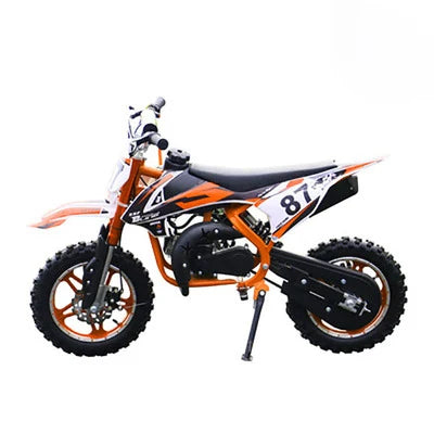 KTX-829779 49cc Kids Mini Dirt Bike with 10 Inch Wheels - Manual Ignition, Front & Back Disc Brakes, 40KM/H Speed