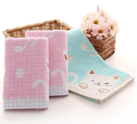 KTX-829779 Cotton Kitty Hand Towels – Cute and Absorbent Bathroom Essential