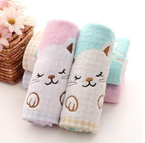 KTX-829779 Cotton Kitty Hand Towels – Cute and Absorbent Bathroom Essential