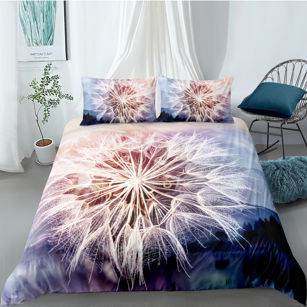 KTX-830163 Dream Catcher Digital Printing Three-Piece Quilt Cover Set in Modern Style