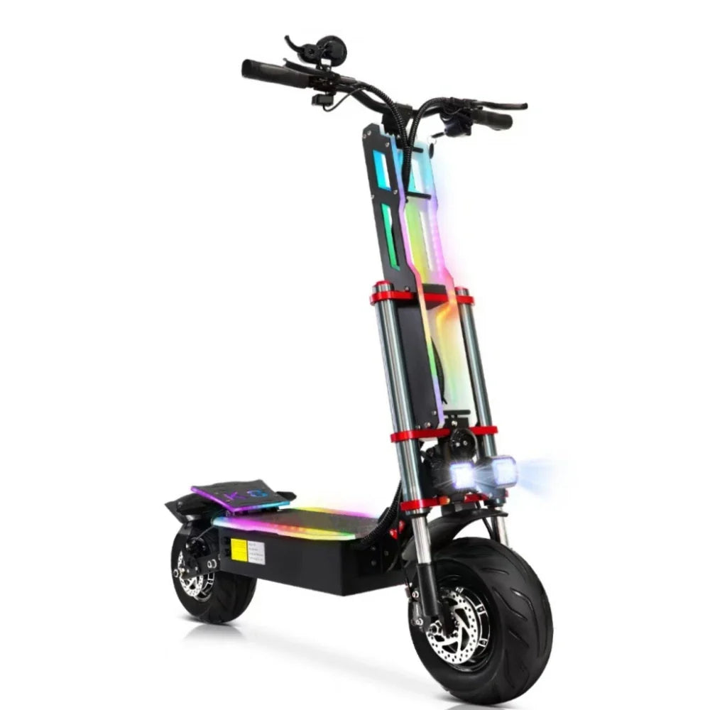 KTX-830227 Foldable 60V 38Ah Off-Road Electric Scooter with Dual Motors and 12-Inch Tires, 80-100km Range, Waterproof and Full Suspension