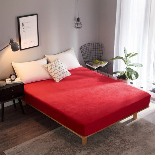 KTX-830675 Flannel Single Bed Sheet - Polyester, Plain Pattern, Multiple Color Options, 120x200, 150x200, 180x200 Sizes