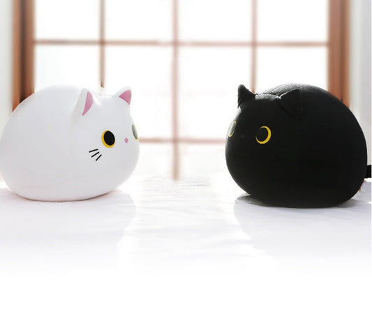 KTX-831187 Cute Cat Doll Waist Pillow - Soft Animal Cushion, 30x30x27cm, Nylon & Spandex Blend