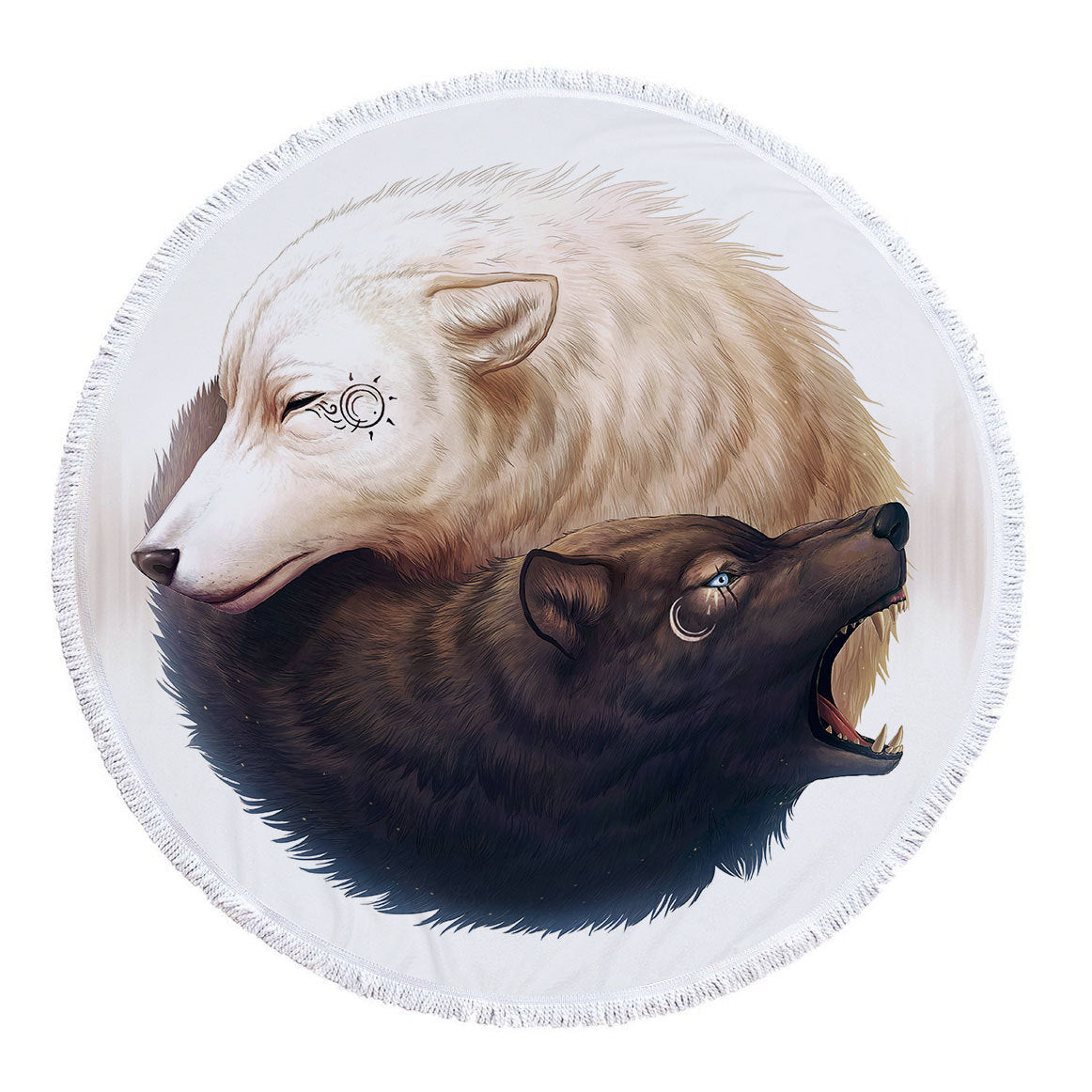 KTX-831827 Microfiber Round Beach Towel, 150x150 cm, Soft and Absorbent, Digital Sublimation Printing