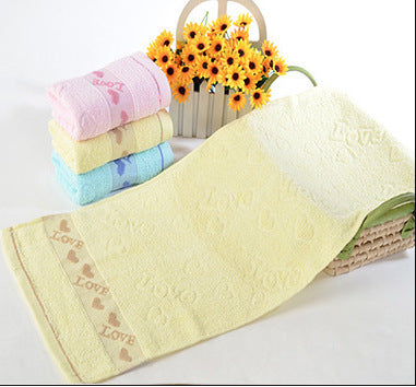 KTX-832083 Pure Cotton Face Towel - Soft, Highly Absorbent in Blue, Pink, or Yellow, 33x73cm