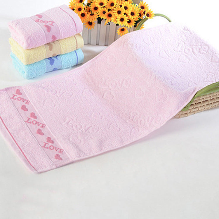 KTX-832083 Pure Cotton Face Towel - Soft, Highly Absorbent in Blue, Pink, or Yellow, 33x73cm