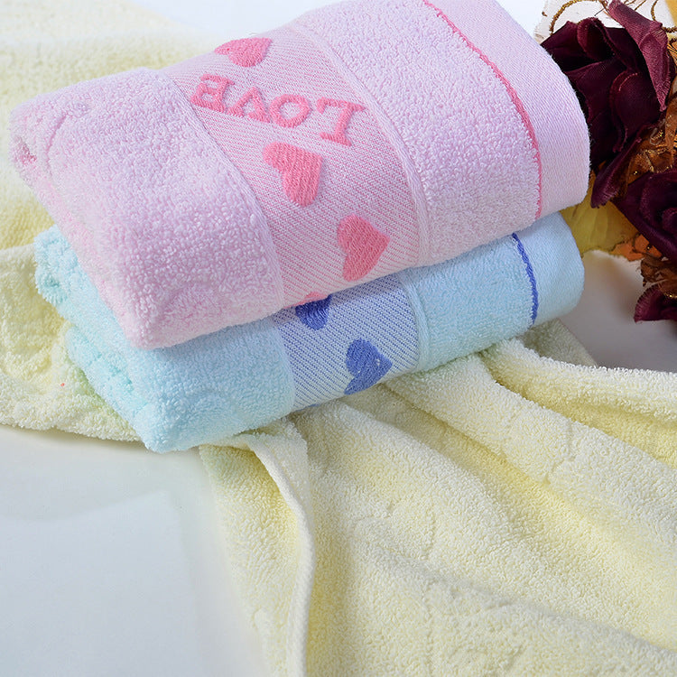 KTX-832083 Pure Cotton Face Towel - Soft, Highly Absorbent in Blue, Pink, or Yellow, 33x73cm