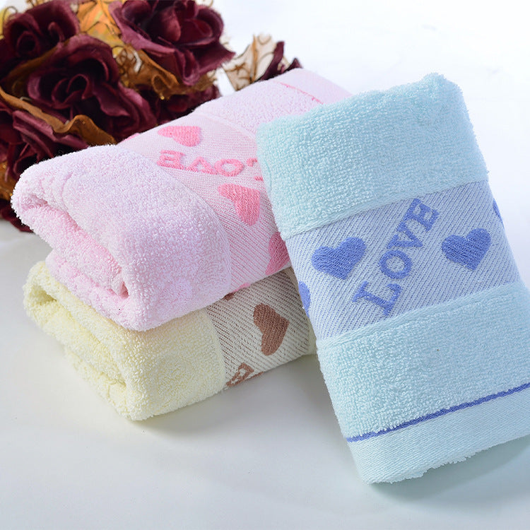 KTX-832083 Pure Cotton Face Towel - Soft, Highly Absorbent in Blue, Pink, or Yellow, 33x73cm